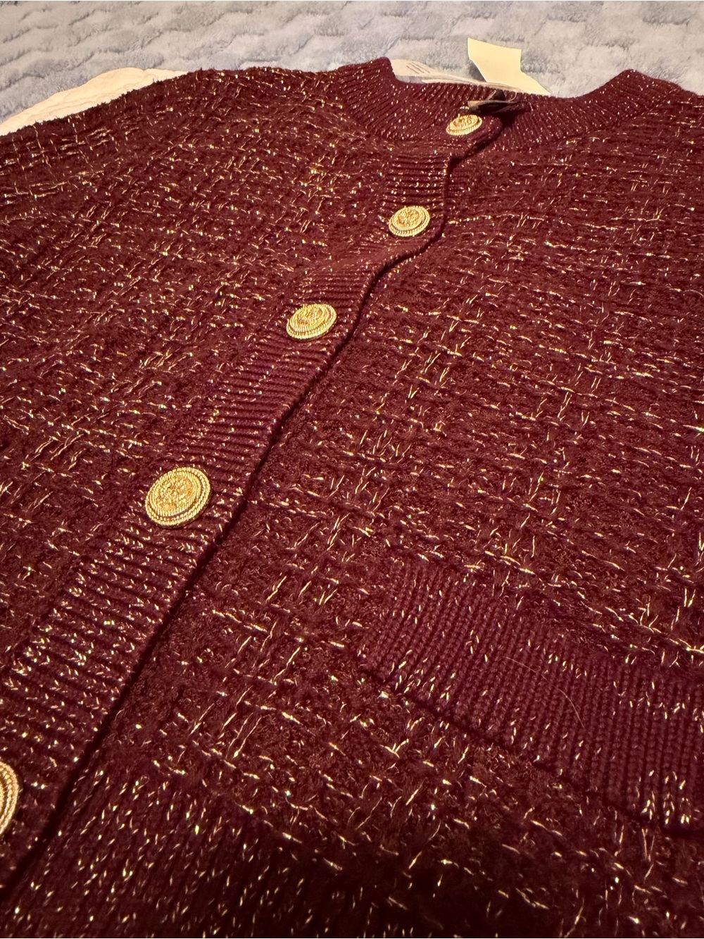 French Connection Metallic Tweed Knit Cardigan NWT! - Picture 3 of 13